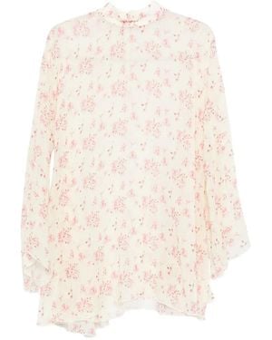 Styland Floral-Print Mini Dress - Natural