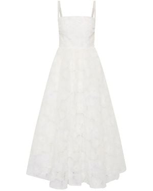 Rebecca Vallance Deliah Floral-Embroidered Midi Dress - White