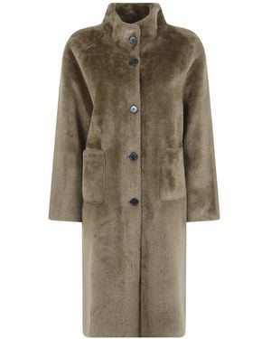 Betta Corradi Faux-Fur Single-Breasted Coat - Natural