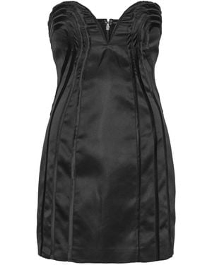 ROTATE BIRGER CHRISTENSEN Satin Mini Dress With Sweetheart Neckline - Black