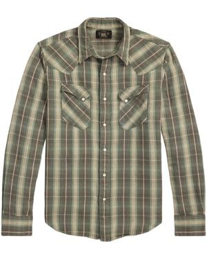 RRL Plaid-Check Cotton Shirt - Green