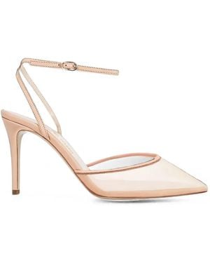 Andrea Wazen Denver Mesh-Panelled Leather Court Shoes - White