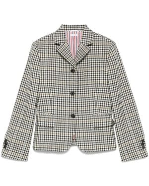 Thom Browne Gunclub-Check Jacket - White