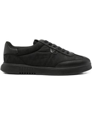 Emporio Armani Logo-Print Panelled Trainers - Black