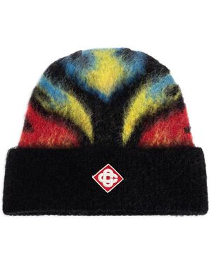 CASABLANCA Flame-Motif Beanie Hat - Black