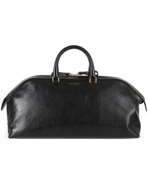 Alberta Ferretti Alice Logo-Print Leather Tote Bag - Black