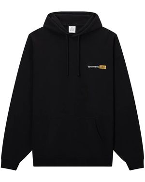 Vetements Logo-Print Hoodie - Black