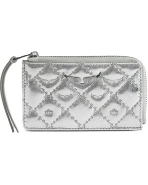 Zadig & Voltaire Diamond-Pattern Wallet - Gray