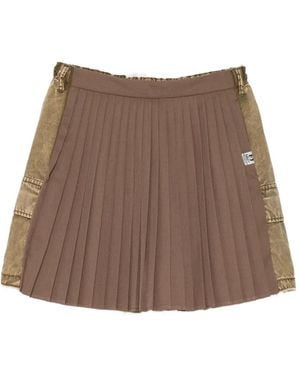Maison Mihara Yasuhiro Pleated Panelled Skirt - Brown