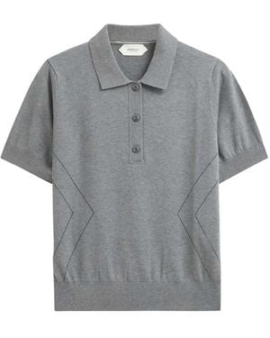 Pringle of Scotland Pointelle-Knit Polo Top - Grey