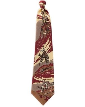 RRL Patterned Silk Tie - White