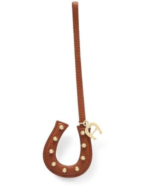 Aigner Horseshoe Stud-Embellished Bag Charm - White
