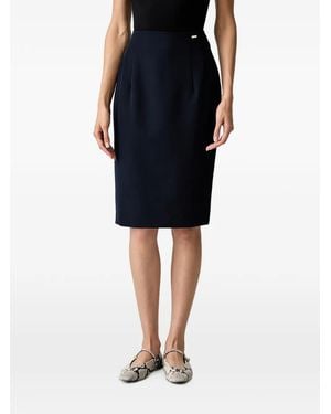 Fracomina Logo-Plaque Pencil Midi Skirt - Black