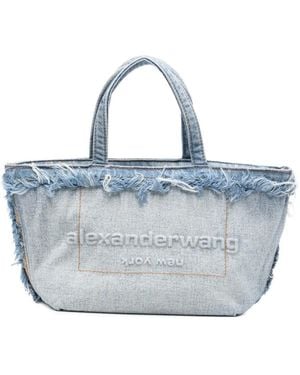 Alexander Wang Frayed Denim Tote Bag - Blue