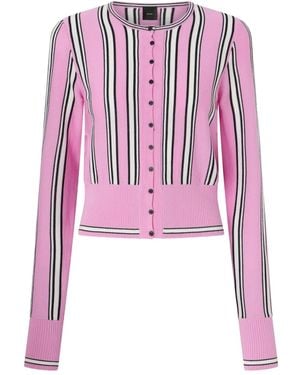 Pinko Striped Buttoned Cardigan - Pink