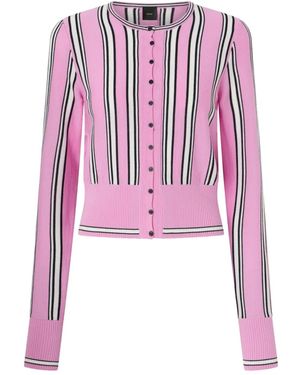 Pinko Striped Buttoned Cardigan - Pink
