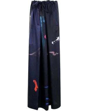 Daniela Gregis Printed Pants - Blue