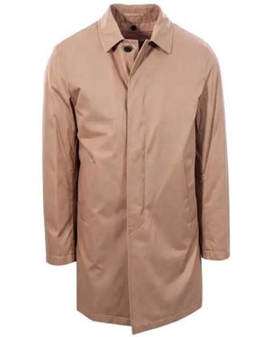 Herno Single-Breasted Car Coat - Brown