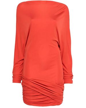 Christopher Esber Vestido Corto Luna Drapeado - Rojo
