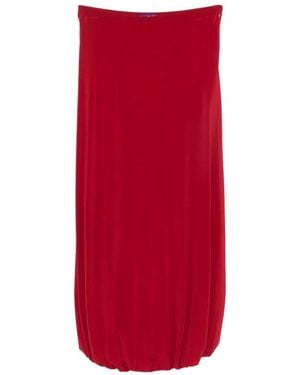 Jean Paul Gaultier Draped Asymmetric Skirt - Red