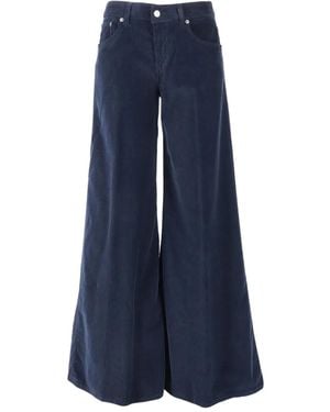 Dondup Corduroy Wide-Leg Jeans - Blue