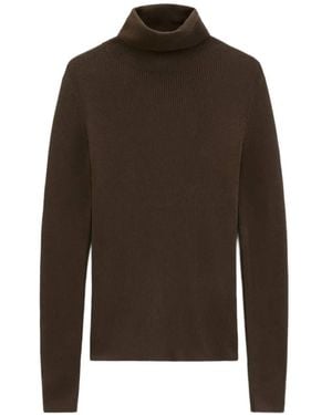 Marc O' Polo Ribbed-Knit Roll-Neck Jumper - Brown