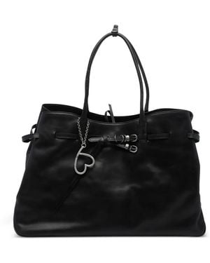 Marge Sherwood Buckle-Detail Heart-Charm Shoulder Bag - Black