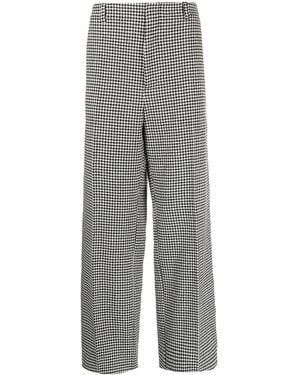 COOL T.M Houndstooth-Pattern Straight Trousers - Grey