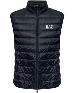 EA7 Logo Down Vest - Blue