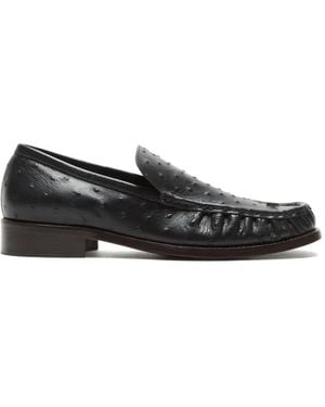 Acne Studios Embossed-Detail Leather Loafers - Black