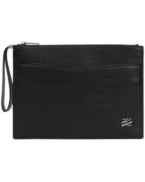KARL LAGERFELD Cartera K/Croc De Cuero - Negro