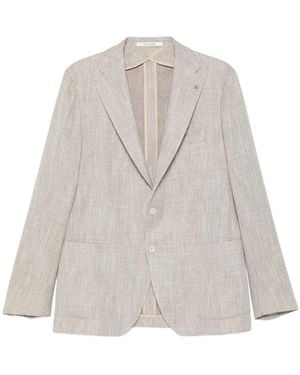 Tagliatore Herringbone notch-lapel jacket - Blanco