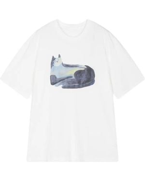 JNBY Cat-Print Short-Sleeve T-Shirt - White