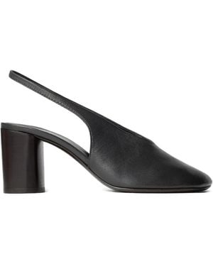 Lemaire Square-Toe Slingback Court Shoes - Black