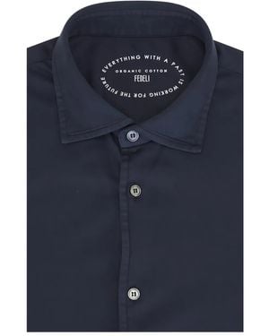 Fedeli Buttoned Collared Shirt - Blue