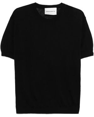 Amaranto Fine-Knit Top - Black