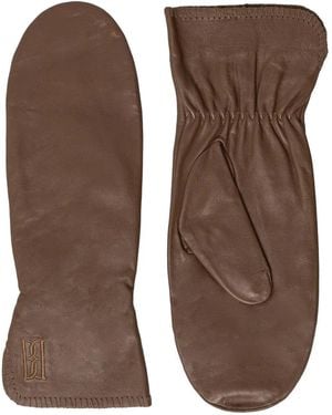 By Malene Birger Embroidered Gloves - Brown