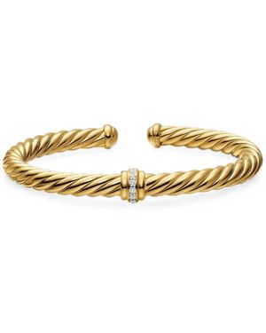 David Yurman Bracciale Cablespira Con Diamanti - Metallizzato