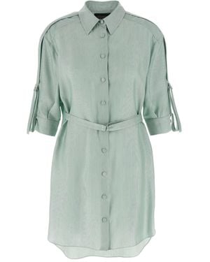 Giovanni bedin Striped Belted Shirt Dress - Green