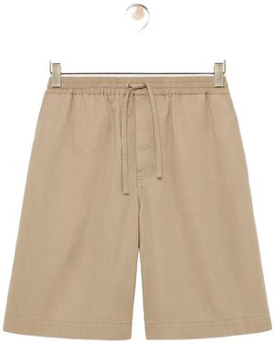 Loewe Anagram-Embroidered Drawstring Shorts - Natural