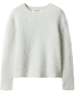 Maison Kitsuné Brushed-Knit Jumper - White