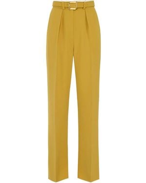 Elisabetta Franchi ベルテッド クレープパンツ - イエロー