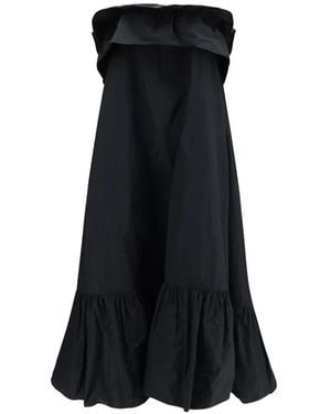 Saint Laurent Maxikleid Aus Tech-Canvas Mit Gerafftem Oberteil - Schwarz