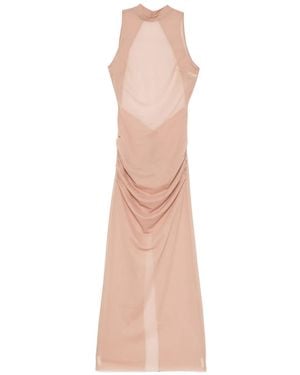 SIR. Gathered-Detail Mock-Neck Maxi Dress - Pink