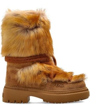 Fendi Leather Sneakers - Brown