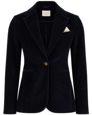 Circolo 1901 Corduroy Single-Breasted Blazer - Black