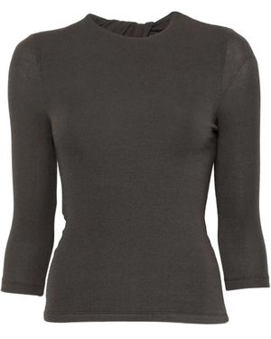 Imperial Twist-Detail Open-Back Top - Black