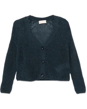 iBlues Cardigan En Maille Nervurée À Col V - Blue