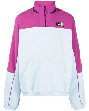 Fila Logo-Patch Half-Zip Jumper - Purple