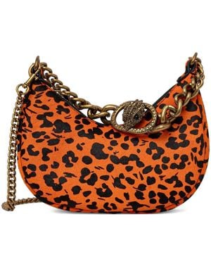 Kurt Geiger Small Chelsea Hobo Leopard-Print Chain Tote Bag - Orange